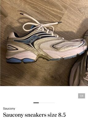 Saucony White and Light Blue Women's Sneakers